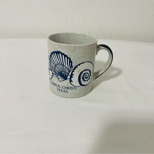 Vintage Corpus Christi, Texas Embossed Seashell Coffee Tea Mug Gray/Navy